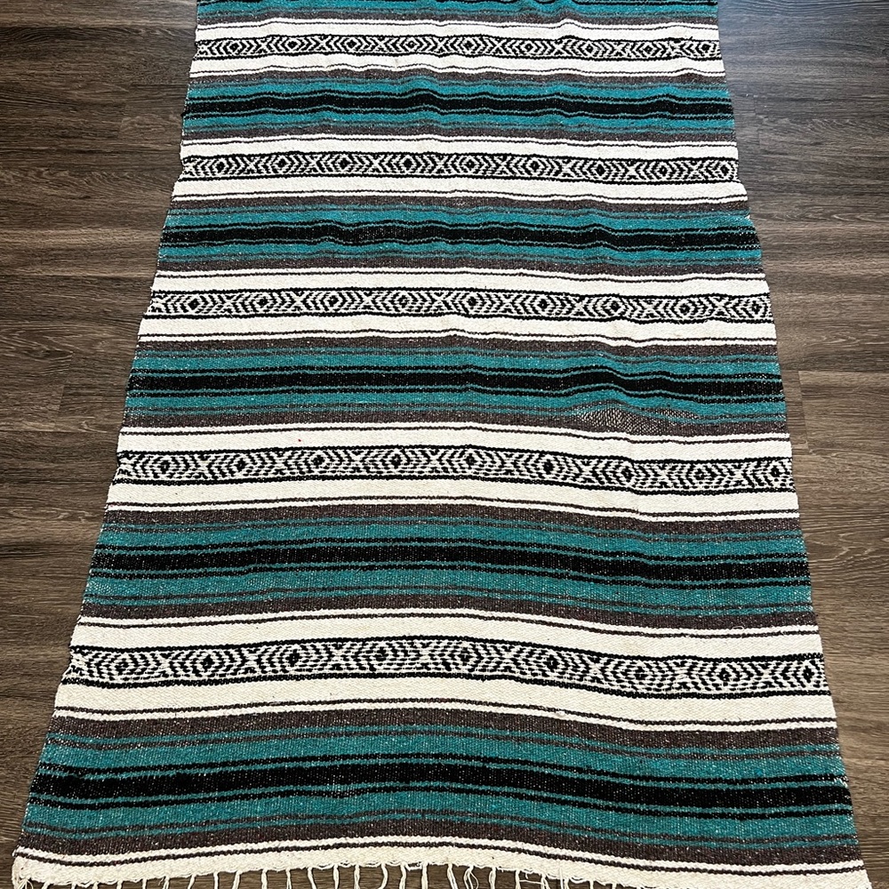 Blue and Black Throw